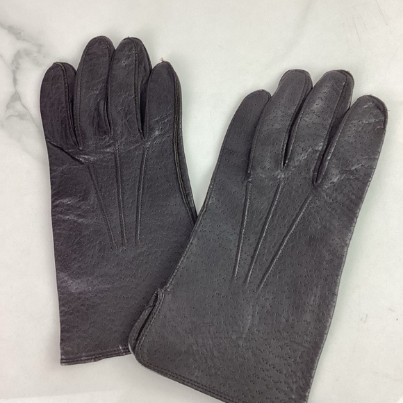 Vtg Cranbrook Leather Gloves Men's XL Dark Brown, Non-Lined - Picture 3 of 7